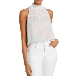 Bella Dahl tie dye smocked sleeveless blouse